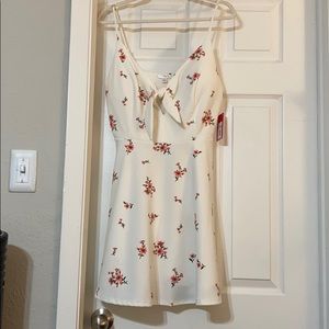 White dress with pink flowers